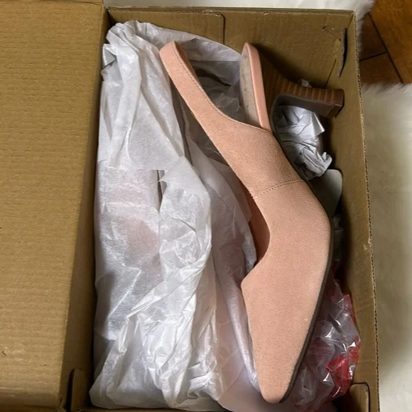 Clark’s shoes ,women NEW,Kataleyna step,peach suede,sling back leather pumps - Picture 2 of 15